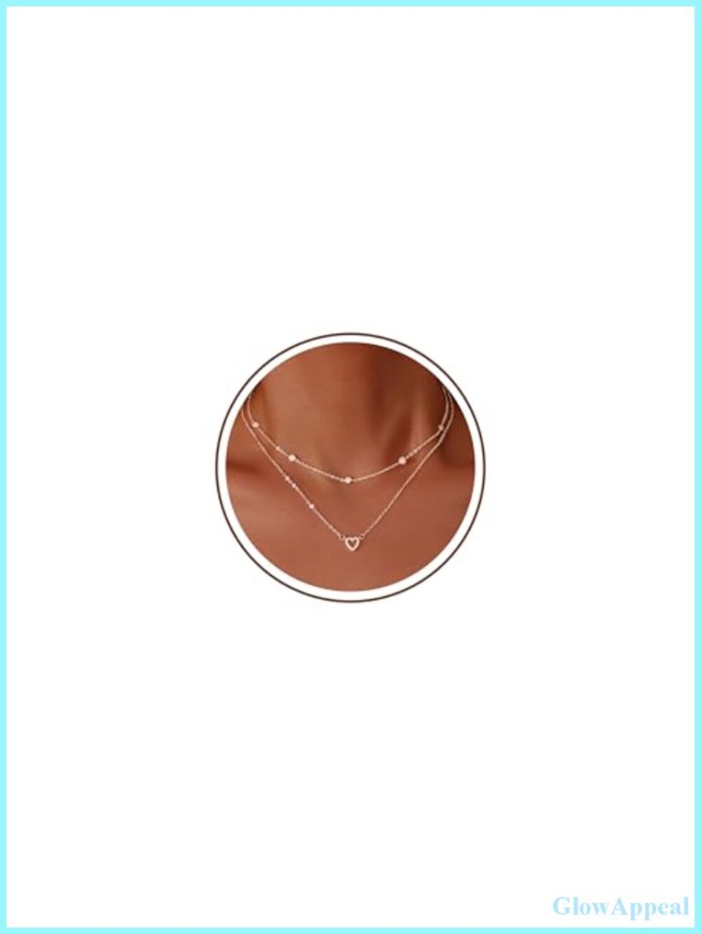 14K Gold Plated Dainty Heart Necklace Set Cute CZ Pendant Gift for Her